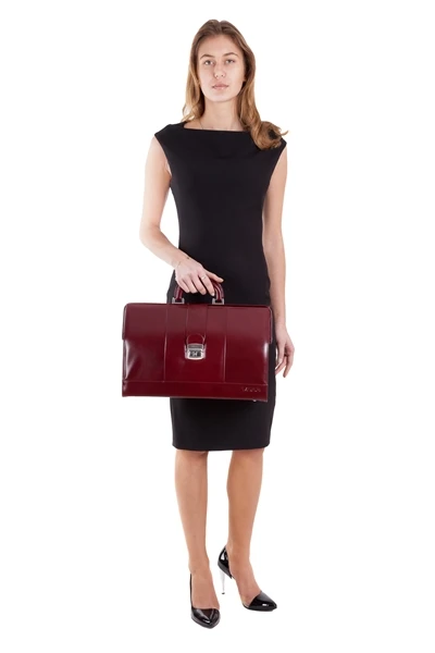 Skórzana torba lekarska VOOC Prestige PK5, elegancka, przestronna, zamykana na bigiel.