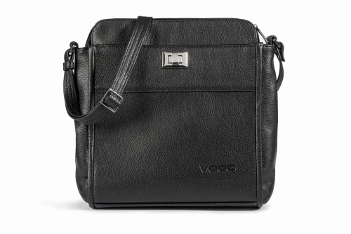 Skórzana torebka  na ramię damska  VOOC EP23 black
