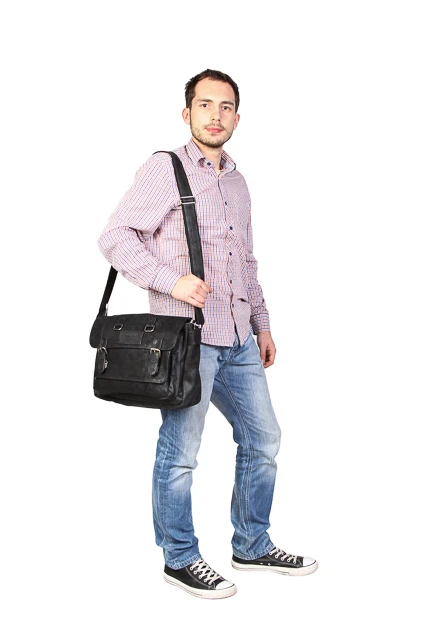 Casualowa skórzana torba na ramię dla niej i niego old look VOOC URBAN RDW 03