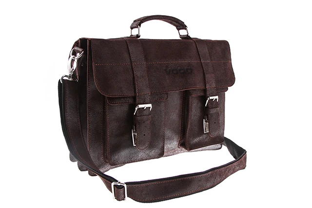 torba w stylu vintage skórzana na ramie i do ręki miejska casual vooc URBAN ATS 173 ciemny brąz