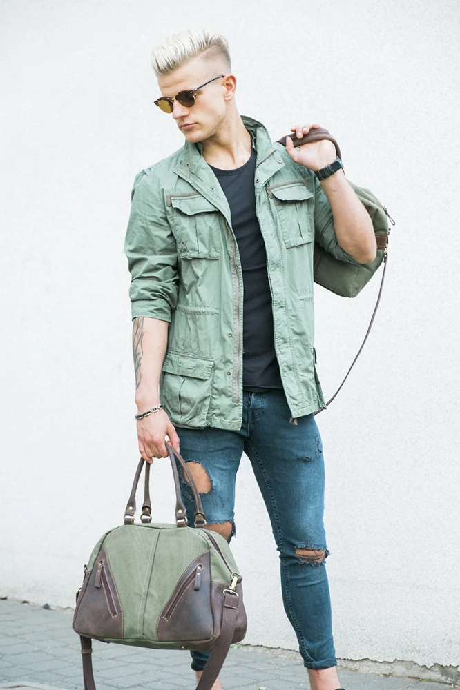 Torba canvas skóra naturalna na ramię Tiara VOOC EC7