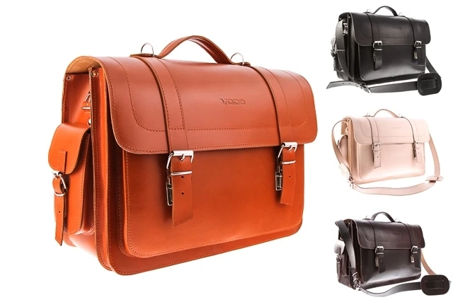 Torba na laptopa 17”  teczka skórzana plecak duży kufer do biura, do pracy VOOC Vintage P23