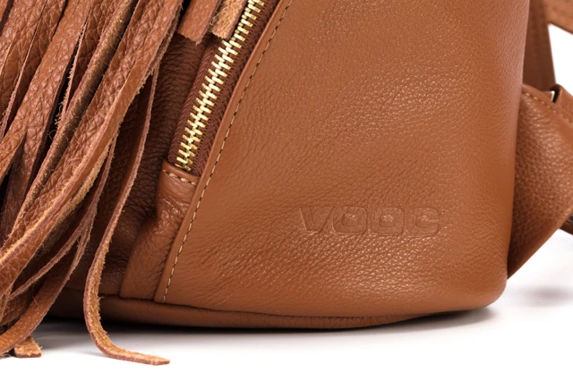 Ekskluzywny plecak/torebka ze skóry naturalnej Let`s Go Boho VOOC EP17 brązowy
