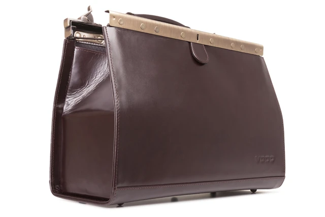 Torba skórzana VOOC Prestige PK1 kufer lekarski z naturalnej skóry, zamknięcie biglowe.