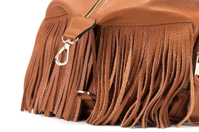 Ekskluzywny plecak/torebka ze skóry naturalnej Let`s Go Boho VOOC EP17 brązowy