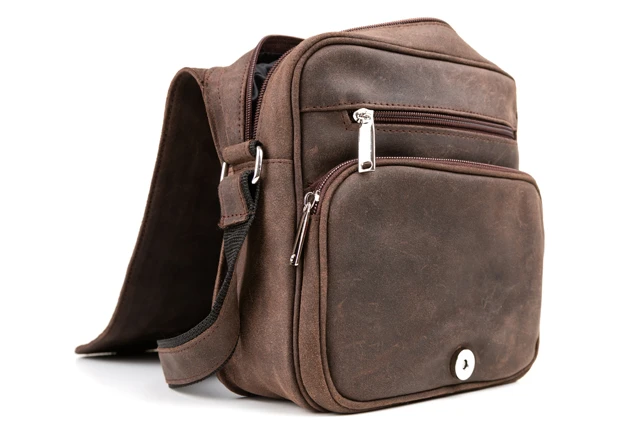 Torba saszetka na ramię VOOC Urban RDW7 naturalna skóra old look w stylu miejskim