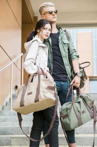 Canvas leather travel bag Vooc  MARCO EC4