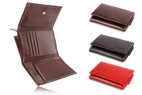 Small leather women's wallet PPD4