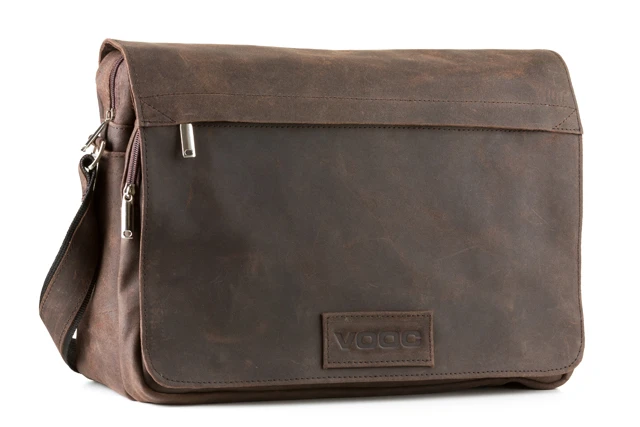 Duża skórzana torba na laptopa 15,6" na ramię VOOC URBAN RDW 04