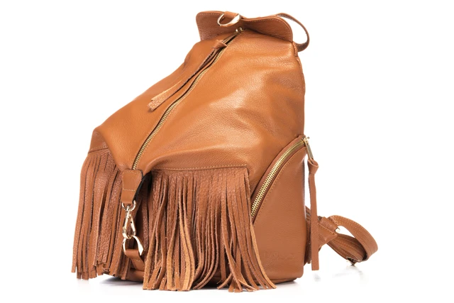Ekskluzywny plecak/torebka ze skóry naturalnej Let`s Go Boho VOOC EP17 brązowy