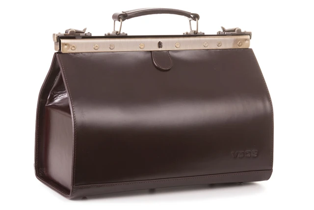 Torba skórzana VOOC Prestige PK1 kufer lekarski z naturalnej skóry, zamknięcie biglowe.