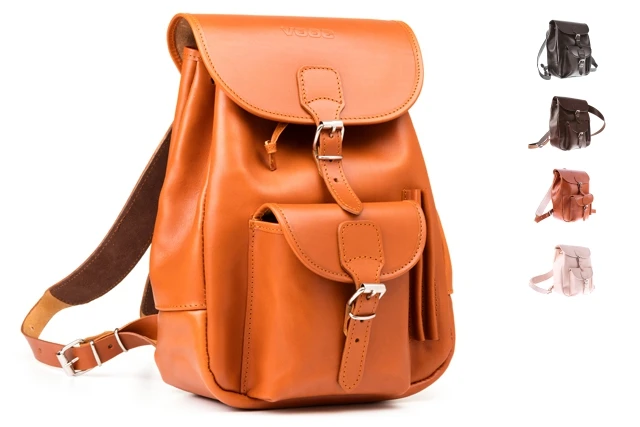Modny klasyczny plecak skórzany VOOC Vintage P1. Plecak skórzany unisex w stylu vintage dla miłośników prawdziwej klasyki. Jednokomorowy plecak damski, męski zapinany na tradycyjne klamry.  
