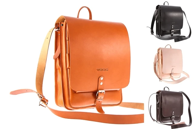 Vertical torba skórzana na ramię do ręki z funkcją plecaka damska męska VOOC Vintage P15.