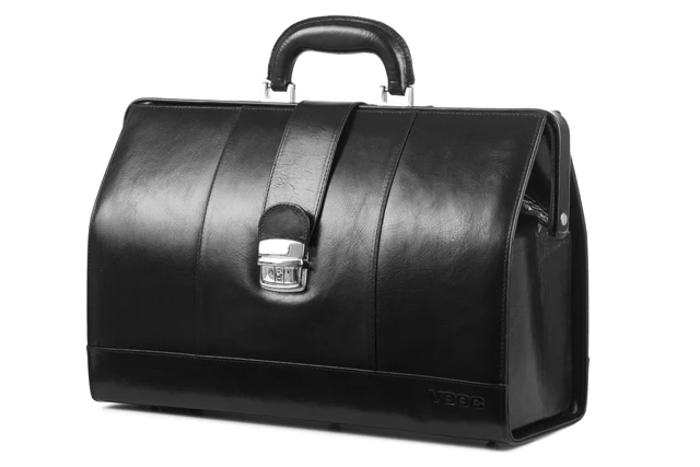 Skórzana torba lekarska VOOC Prestige PK5, elegancka, przestronna, zamykana na bigiel.