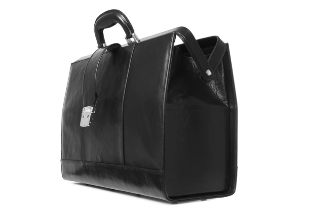 Skórzana torba lekarska VOOC Prestige PK5, elegancka, przestronna, zamykana na bigiel.