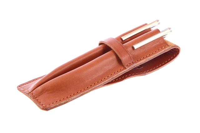 Etui skórzane na pióra, długopisy vintage VOOC Vintage P17.