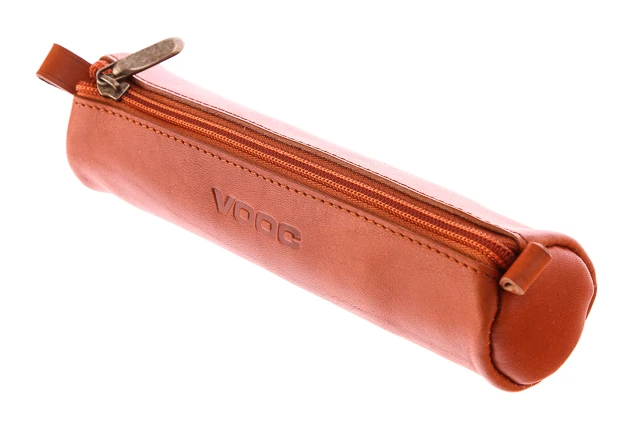 	Piórnik z naturalnej skóry na długopisy pióra VOOC Vintage P9.