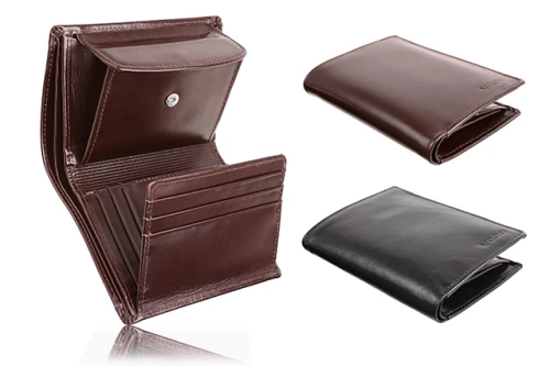 Genuine leather men's wallet PPM5